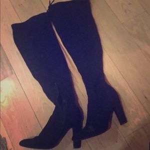 Black over knee boots
